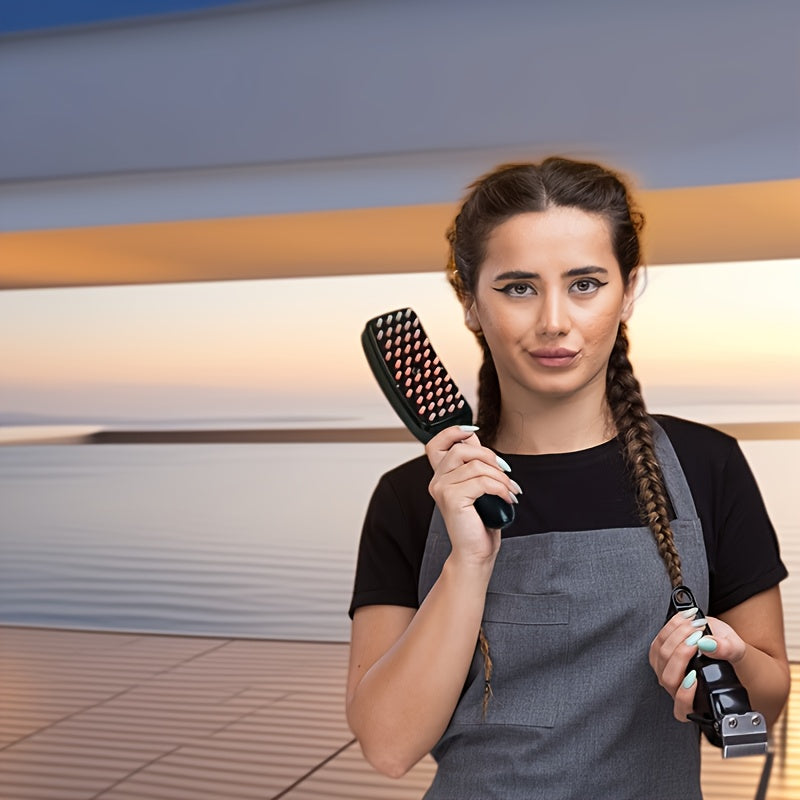 Electric Scalp Massager Comb with Negative Ion Spray & Hydration - Portable Rechargeable Scalp Brush for Dandruff Relief, Salon-Quality Massage for Women & Girls (Black/Red)