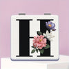 Alphabet Folding Handheld Makeup Mirror for Women & Girls - Floral & Heart Cutout Portable Vanity Mirror A-Z