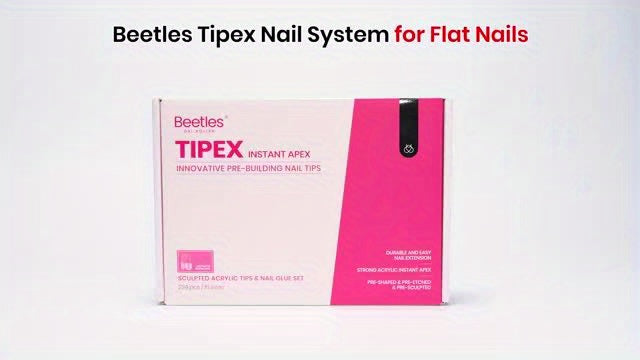 BEETLES 192-Pack Instant Apex Nail Tips Pre-Etched Half-Matte Square Acrylic Gel Extensions Full-Coverage Translucent False Nails for Salon & Home Manicure