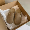 Women's Retro Slip-On Loafers with Thick Rubber Sole, Round Toe and Adjustable Buckle Strap - Casual Summer Shoes