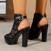 Women's Ultra-High Chunky Heel Mary Jane Pumps – Breathable Fabric Upper, TPR Sole, Comfortable Block Heels for Parties & Nightclubs
