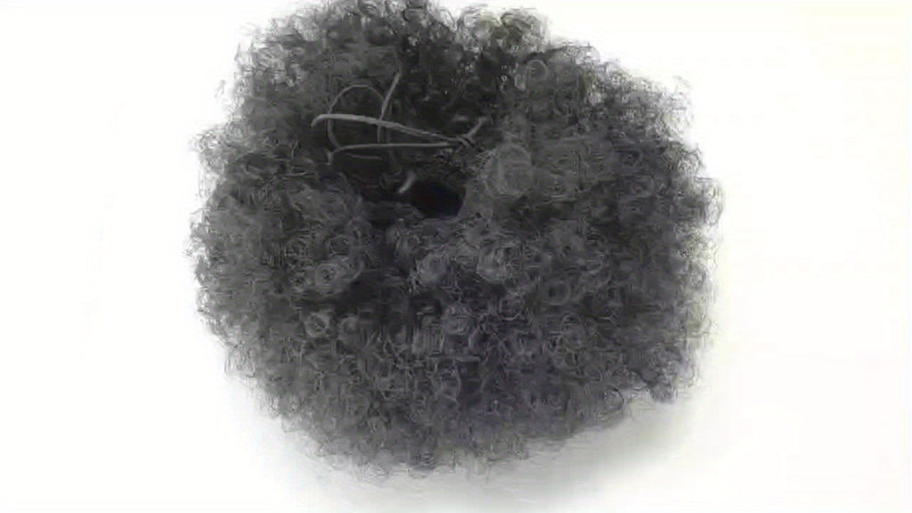 Kinky Curly Afro Puff Ponytail Extension - Short Synthetic Updo Hair Piece for Natural Look