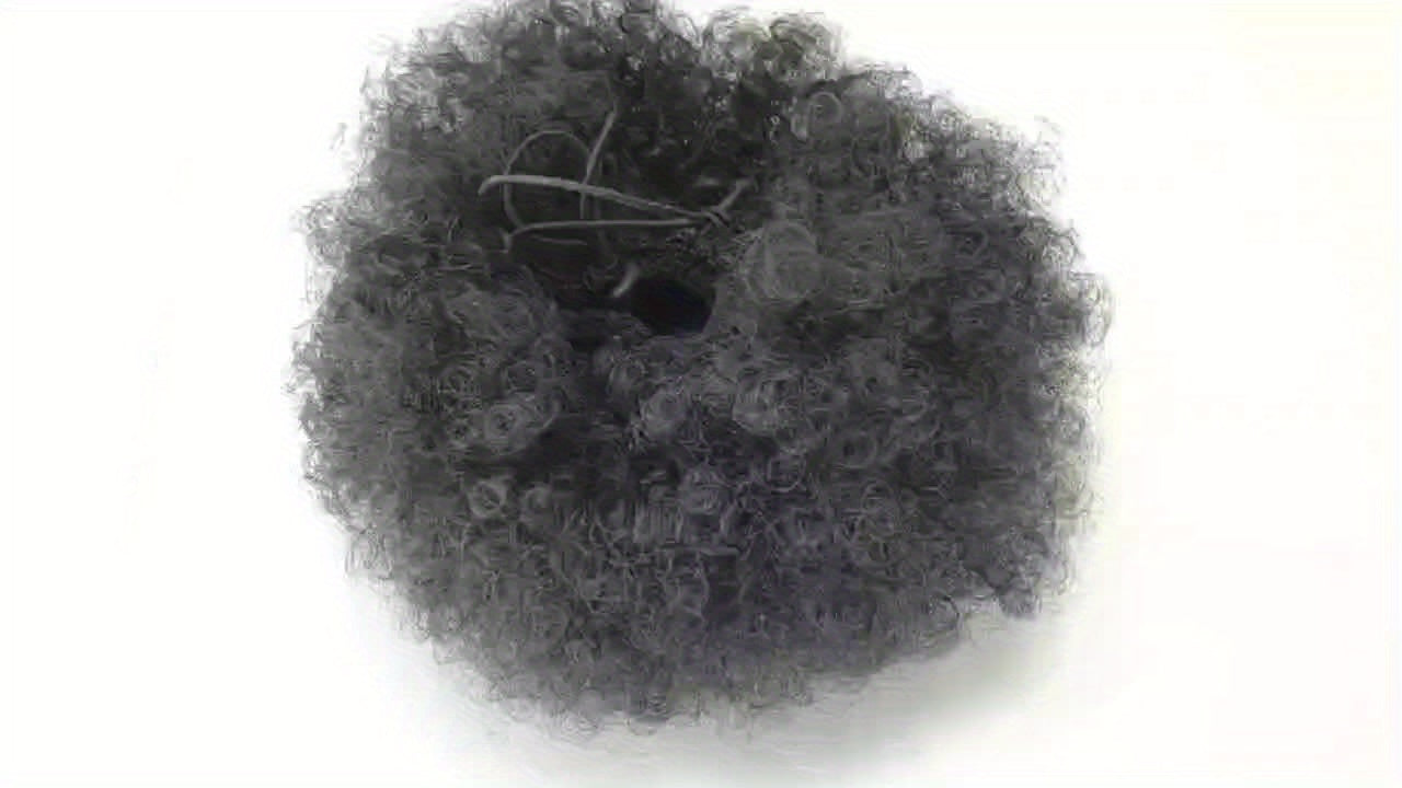 Kinky Curly Afro Puff Ponytail Extension - Short Synthetic Updo Hair Piece for Natural Look