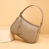 Women's Genuine Leather Crossbody Bag - Minimalist Black Zipper Shoulder Purse for Work, Travel & Parties