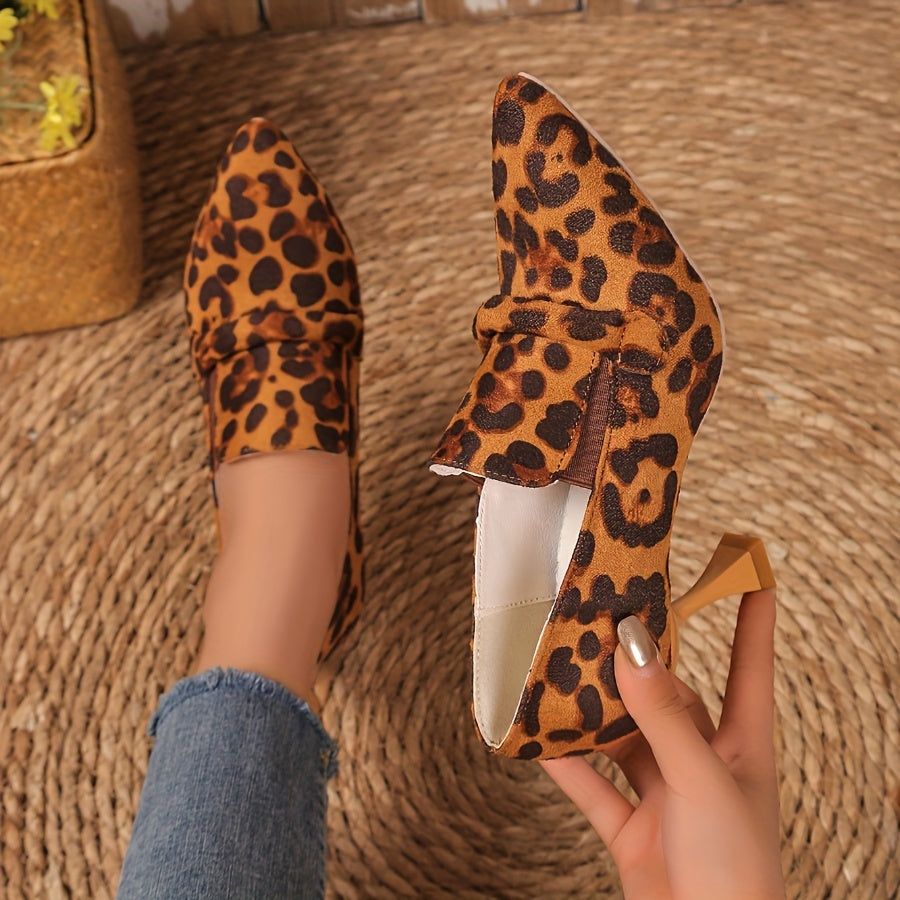 Women's Black Mary Jane Pointed-Toe Pumps, 8 cm (3.15 in) Mid Heel, Non-Slip PU Sole