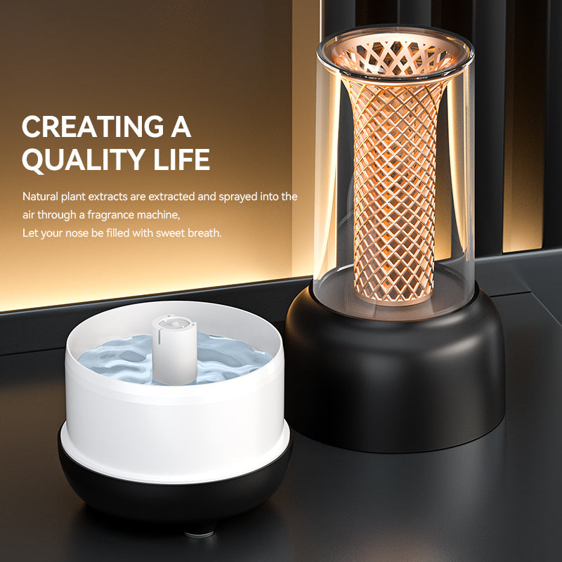 USB Desktop Humidifier & Aromatherapy Diffuser with Timer and Colorful Ambient LED Light for Home & Office