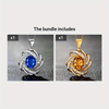 Spiral Flower Pendant Necklace for Women – Elegant Blue Glass Bridal & Valentine's Day Jewelry (1-Piece)