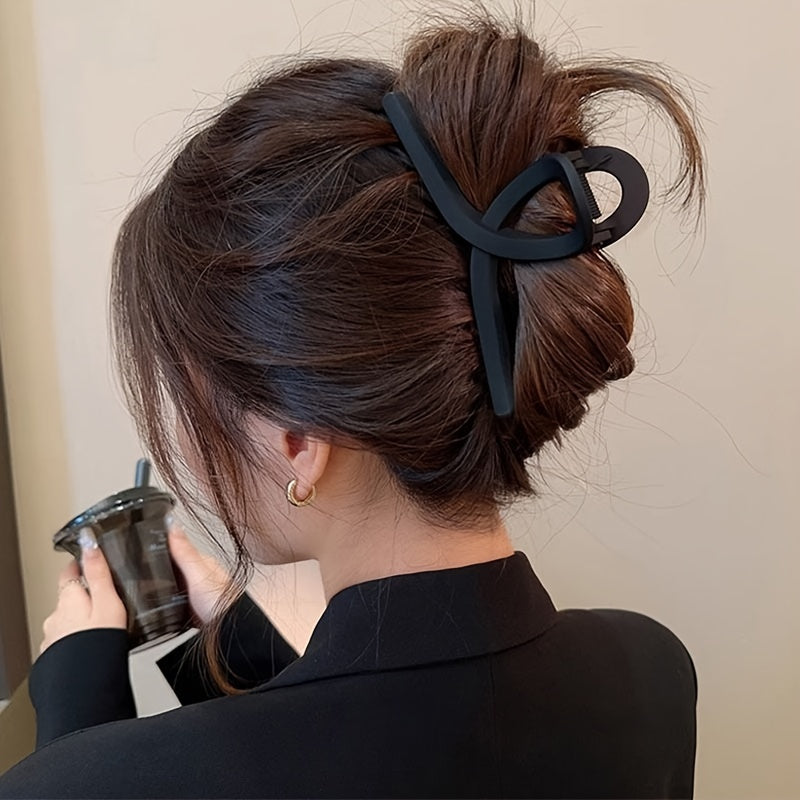 Large Hair Claw Clip - Minimalist Shark Clip with Cross Design for Thick & Thin Hair (1pc/2pcs)