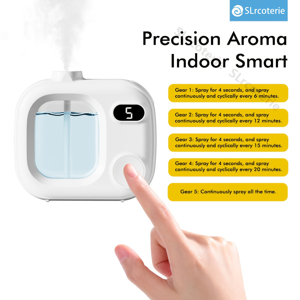 Portable Rechargeable Aroma Diffuser — One-Button, 5-Speed Adjustable Timer, USB Charging, Empty Bottle for Essential Oils & Perfume