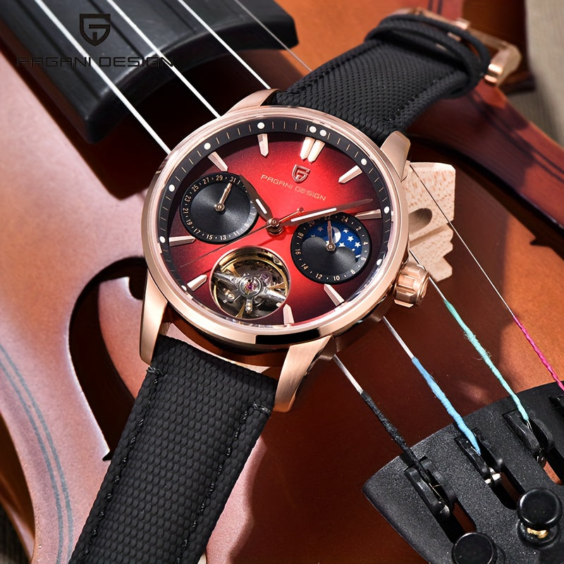 PAGANI DESIGN Women's Automatic Mechanical Tourbillon Watch – Stainless Steel, Luminous Luxury Timepiece