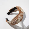 Braided Knotted Wide Headband - PU Leather Nonslip Boho Hairband for Women