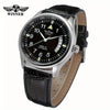 WINNER Self-Winding Mechanical Watch for Women & Men - Large Dial, Round Alloy Case, PU Leather Strap, Calendar