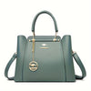 Chic Black Tote Bag for Women – Polyester-Lined PU Zip Closure Casual Everyday Handbag