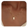Initials Necklace for Women, 14K Gold Plated Delicate Monogram Pendant, Personalized Name Jewelry Gift