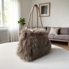 Women's Winter Plush Shoulder Bag – Large Faux Fur Tote with Buckle Closure, Luxury Handbag for Everyday, Travel & Special Events