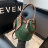 Women's Woven Bucket Handbag & Crossbody Bag - Detachable Strap, Gold-Tone Hardware, PU Leather Tote (Black, Beige, Green, Dark Brown)