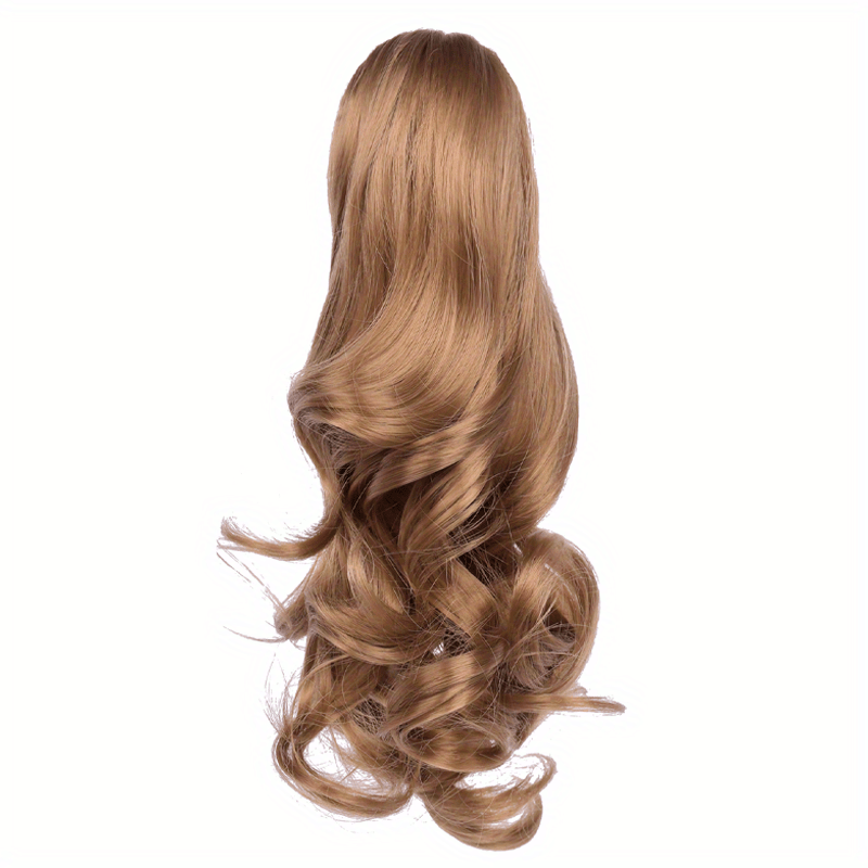 Clip-In Curly Ponytail Hair Extension – 11.8 in (30 cm) Loose Wave Claw Clip, Synthetic High-Temp Fiber for Women