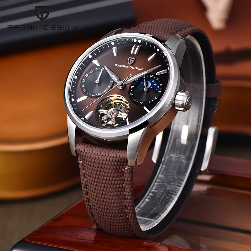 PAGANI DESIGN Women's Automatic Mechanical Tourbillon Watch – Stainless Steel, Luminous Luxury Timepiece