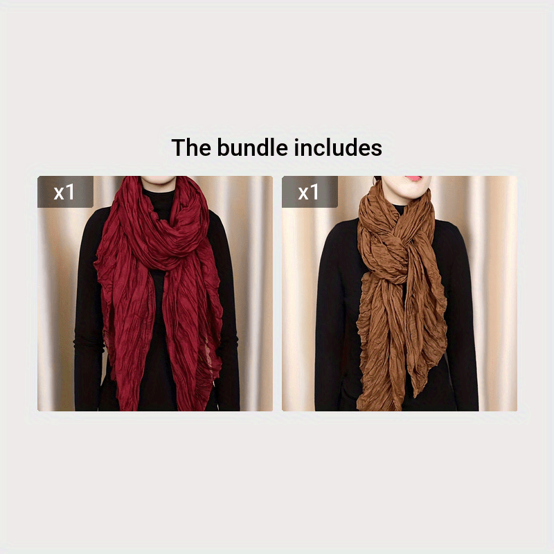 Solid Color Bali Yarn Scarf Thin Breathable Soft Shawl Versatile Travel Sunscreen Head Wrap