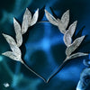 Vintage-Inspired Rhinestone Leaf Bridal Headband, Resin Wedding Hairpiece