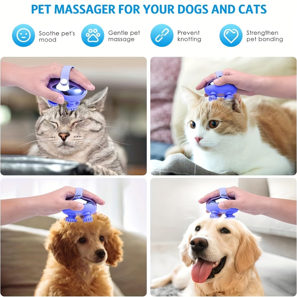 Electric Hanging Rope Scalp Massager – 100 Kneading Nodes, Portable USB Rechargeable Head & Facial Massager, Gift for Pet Lovers