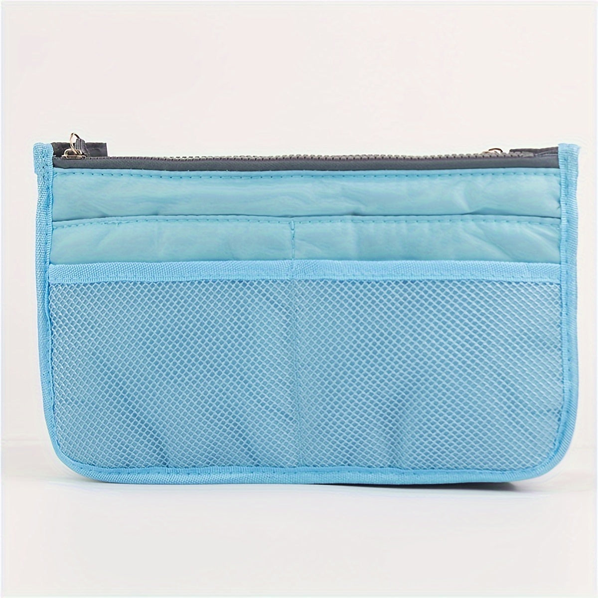 Foldable Double-Layer Makeup Bag & Travel Organizer - Large Capacity Zippered Toiletry Pouch