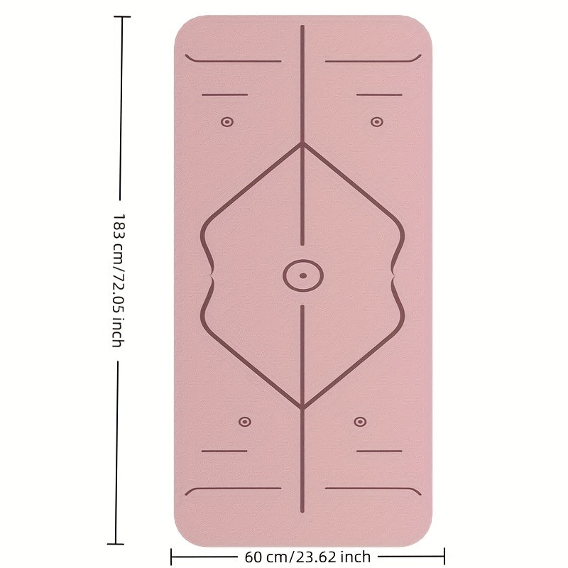 TPE Non-Slip Thick Yoga Mat with Carry Bag & Straps - Cushioned Exercise Mat for Home, Gym & Outdoor (Grey, Purple, Transparent Pink)