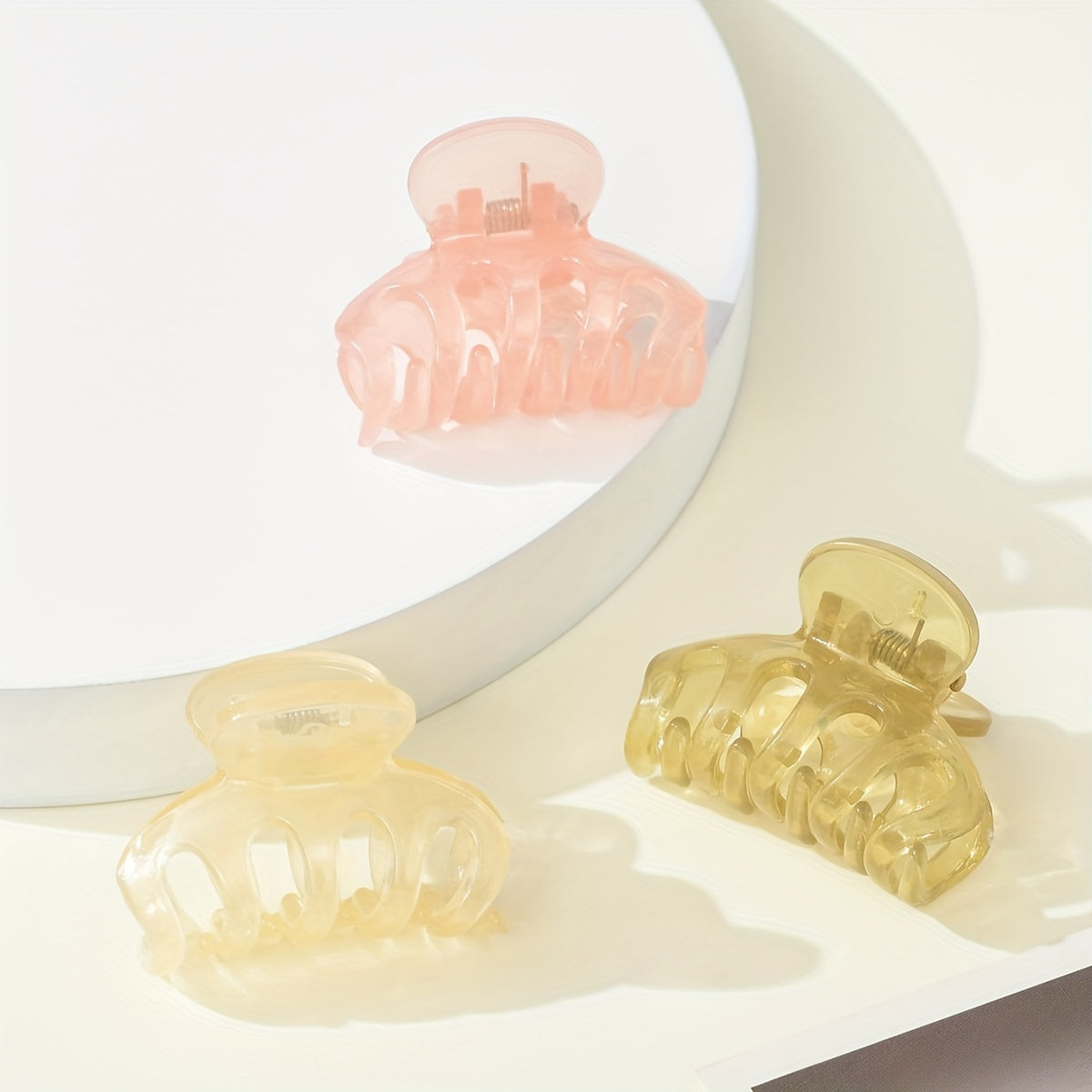 3-Pack Matte Shark Hair Claw Clips Solid Color Elegant Hair Clips for Women