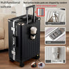 20/24-Inch (51/61 cm) Aluminum Frame Hardside Spinner Luggage Zipperless Checked Captain Suitcase with Cup Holder USB Port