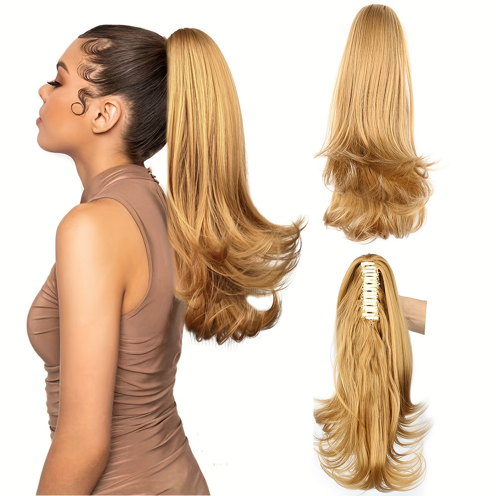 Clip-In Curly Wavy Ponytail Extension Claw – Flexible Synthetic Hairpiece for Women