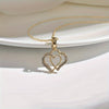 Irregular Double Heart Clavicle Necklace - Zinc Alloy & Glass, Mixed Color Pendant for Teen Girls