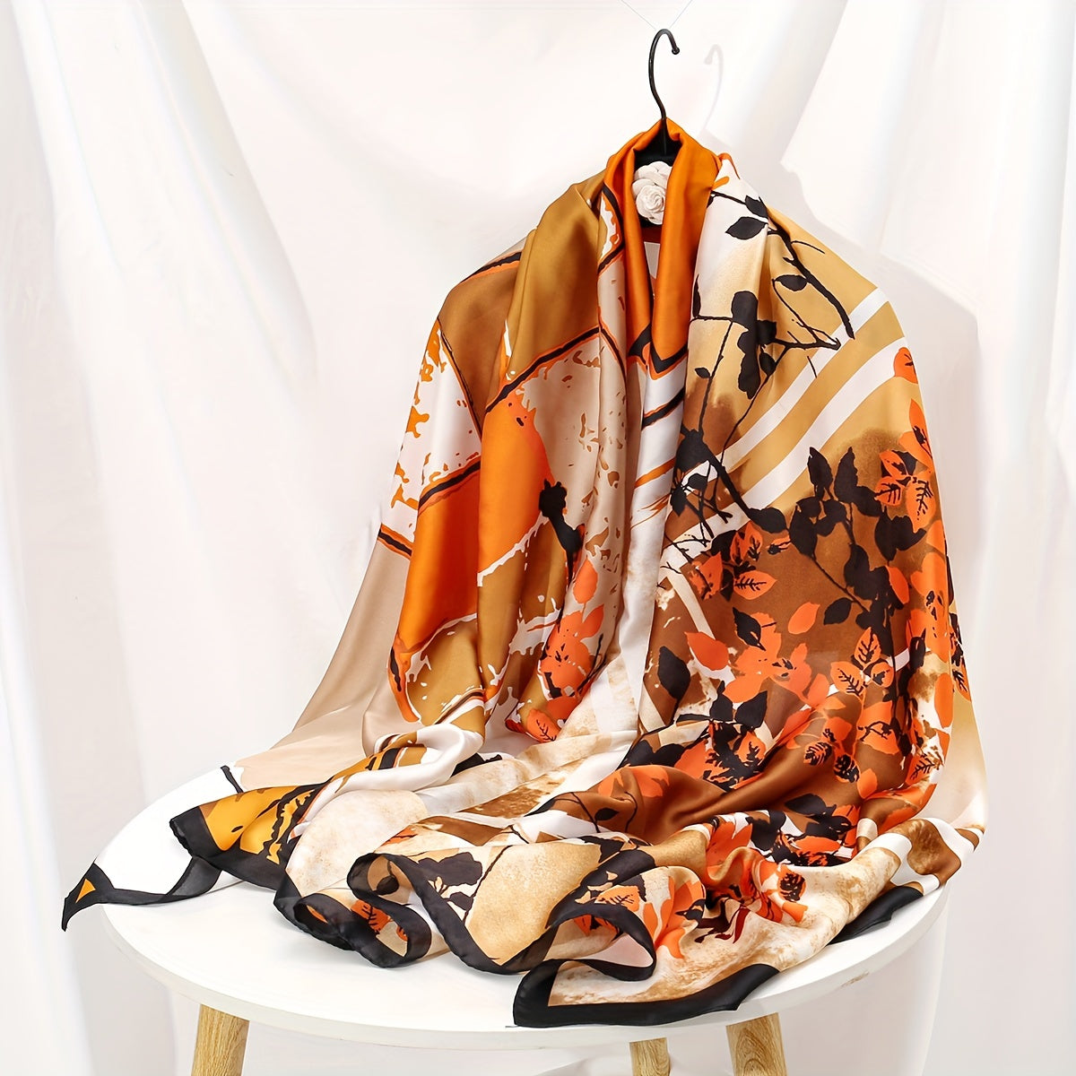 Elegant Landscape Print Scarf Shawl 35.4 in × 70.9 in (90 × 180 cm) Windproof Versatile Wrap for Women Hijab