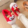 Cozy Cartoon Dragon Plush Slippers - Unisex Fuzzy Lined Indoor/Outdoor Slippers with Durable EVA Sole, Green and White