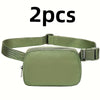 Unisex 1L Adjustable Waist Pack & Crossbody Chest Bag - Lightweight Nylon Zipper Pouch for Travel, Hiking, Yoga