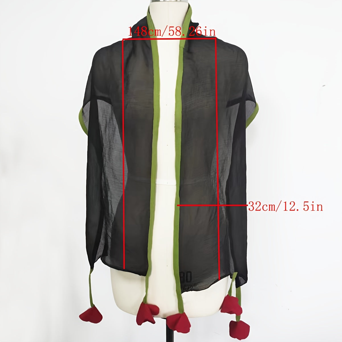 Vintage Black Rose Thin Scarf - Lightweight Breathable Shawl and Sunscreen Bandana for Spring Autumn