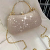 Glitter Rhinestone Mini Evening Bag with Chain Strap, Sparkle Clutch for Wedding Party Prom