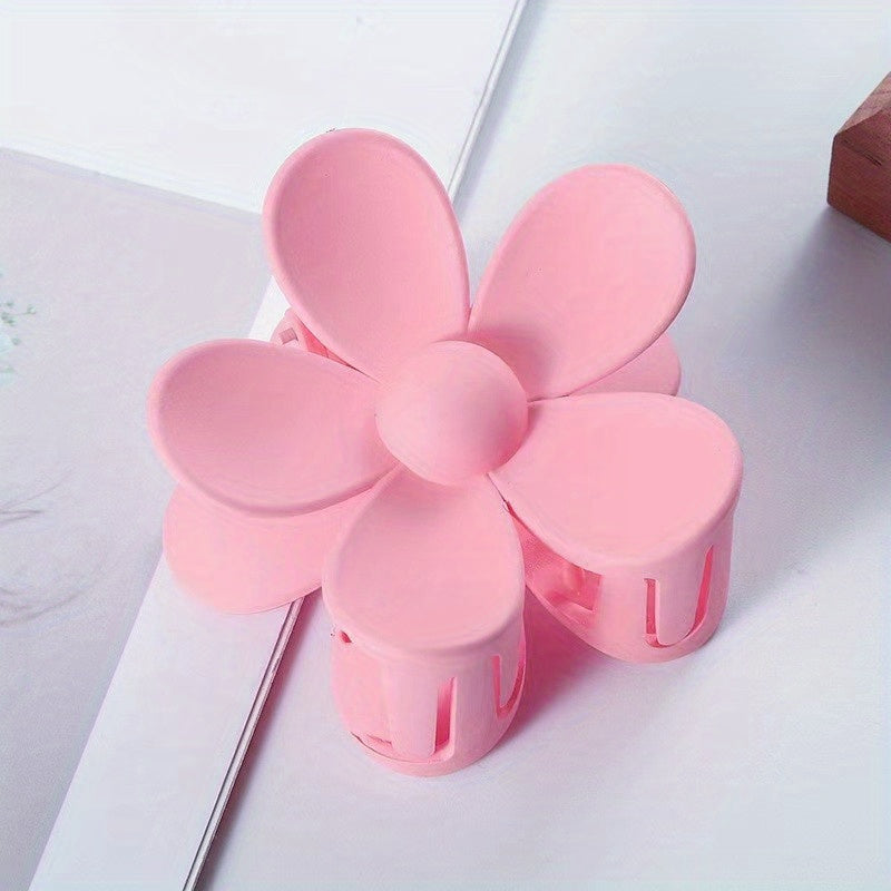 Flower Frosted Candy Hair Claw Clip – Non-Slip Strong Hold Jaw Clip for Women & Girls