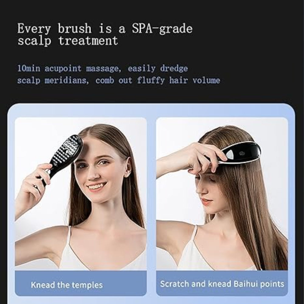 Electric Scalp Massager Comb with Negative Ion Spray & Hydration - Portable Rechargeable Scalp Brush for Dandruff Relief, Salon-Quality Massage for Women & Girls (Black/Red)