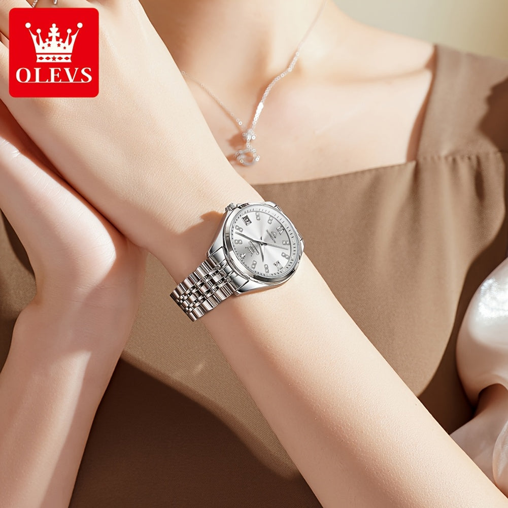 OLEVS Stainless Steel Automatic Mechanical Women's Watch Luminous Classic Luxury Wristwatch