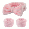 3-Pack Microfiber Headband & Wristband Set for Women - Makeup, Face Washing, Bath & Fitness