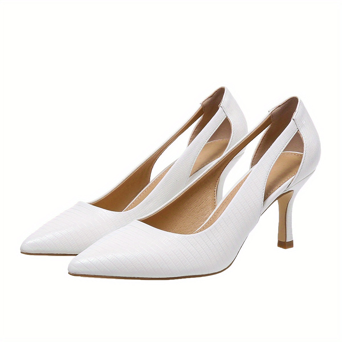 Women's Pointed Toe Ankle-Strap Stiletto Heels - Slip-On Cut-Out Dress Pumps