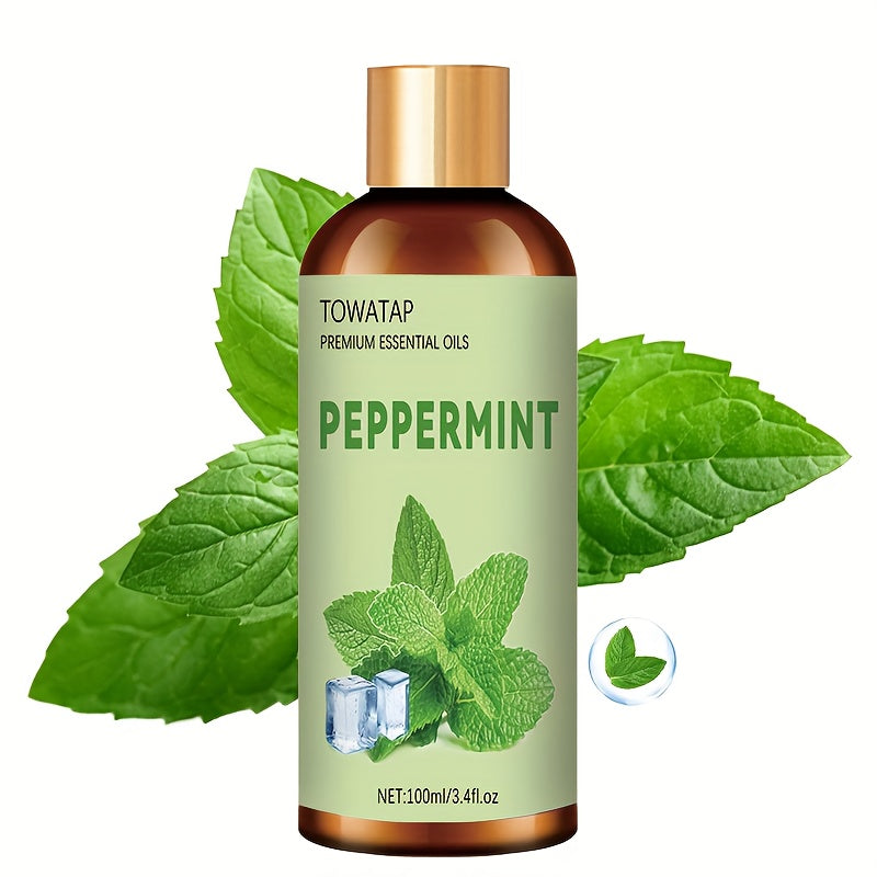 TOWATAP 100% Pure Peppermint Essential Oil – Cooling Aromatherapy for Massage, Muscle Relief, Diffusers & Humidifiers, Unisex
