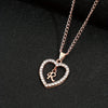 Alphabet Heart Pendant Rhinestone Necklace
