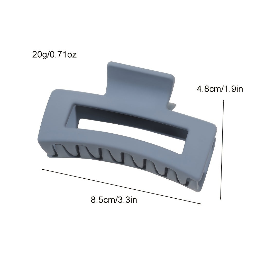 4-Pack Medium Matte Hair Claw Clips for Women - Strong Hold Non-Slip Rectangle Jaw Clips for Thick and Thin Hair