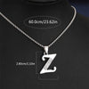 Silvery Alphabet Pendant Necklace (A-D) with Sparkling Stones - Stainless Steel Initial Necklace, Personalized Gift
