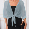 Lightweight Breathable Shawl Wrap with Tie-Front – Semi-Sheer Polyester Dress Accessory for Spring Summer Fall