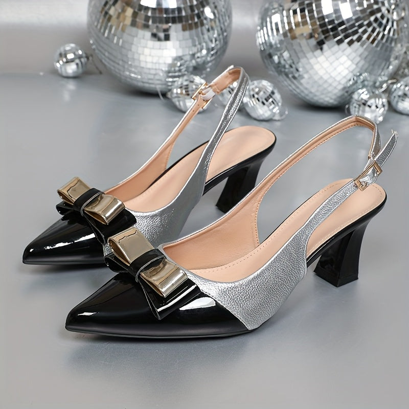 Elegant Summer Pointed-Toe Ankle-Strap Pumps — Block High Heels with Buckle and Rubber Sole for Office & Parties