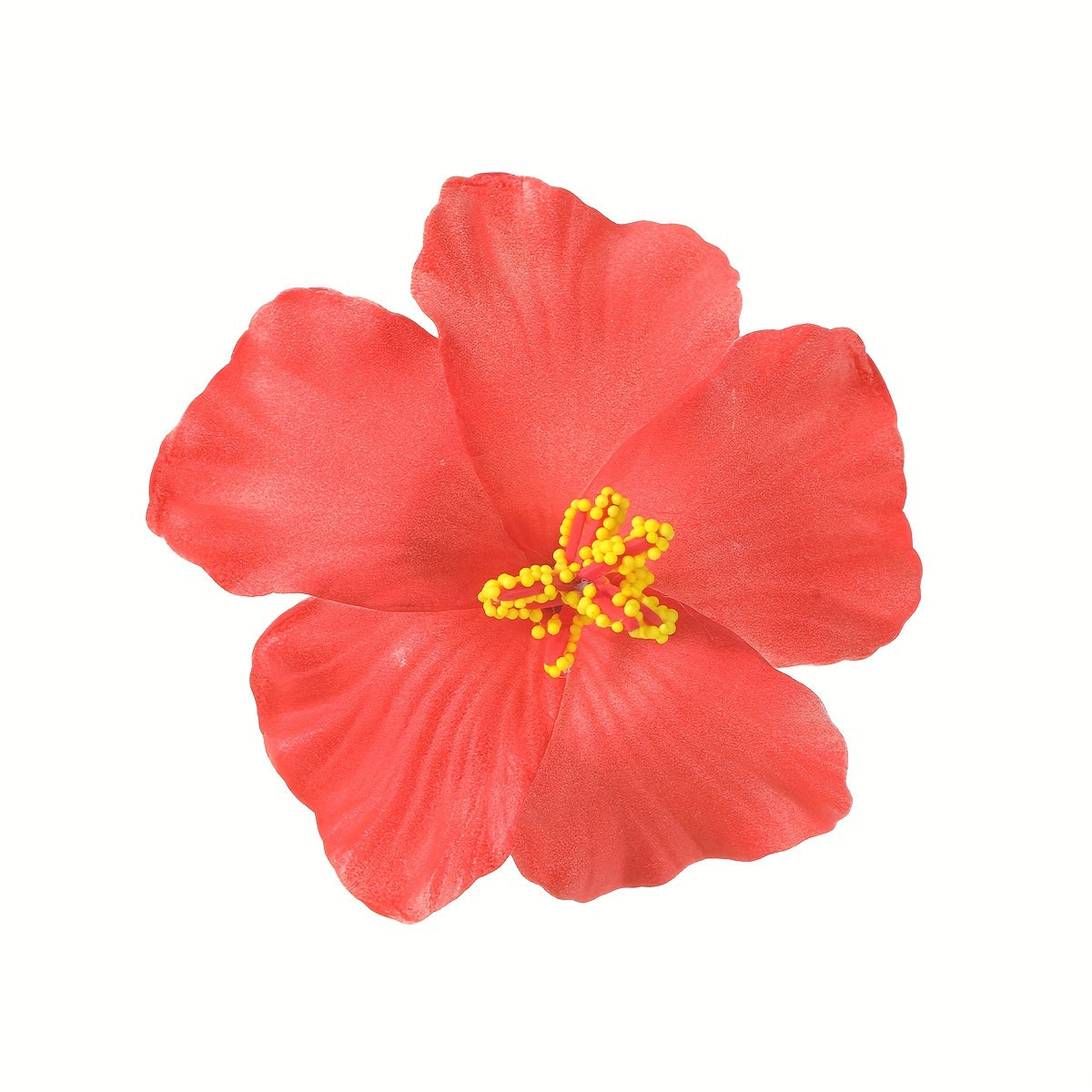 Tropical Hibiscus Flower Hair Clip - Red Bohemian Beach Hair Accessory for Women & Girls