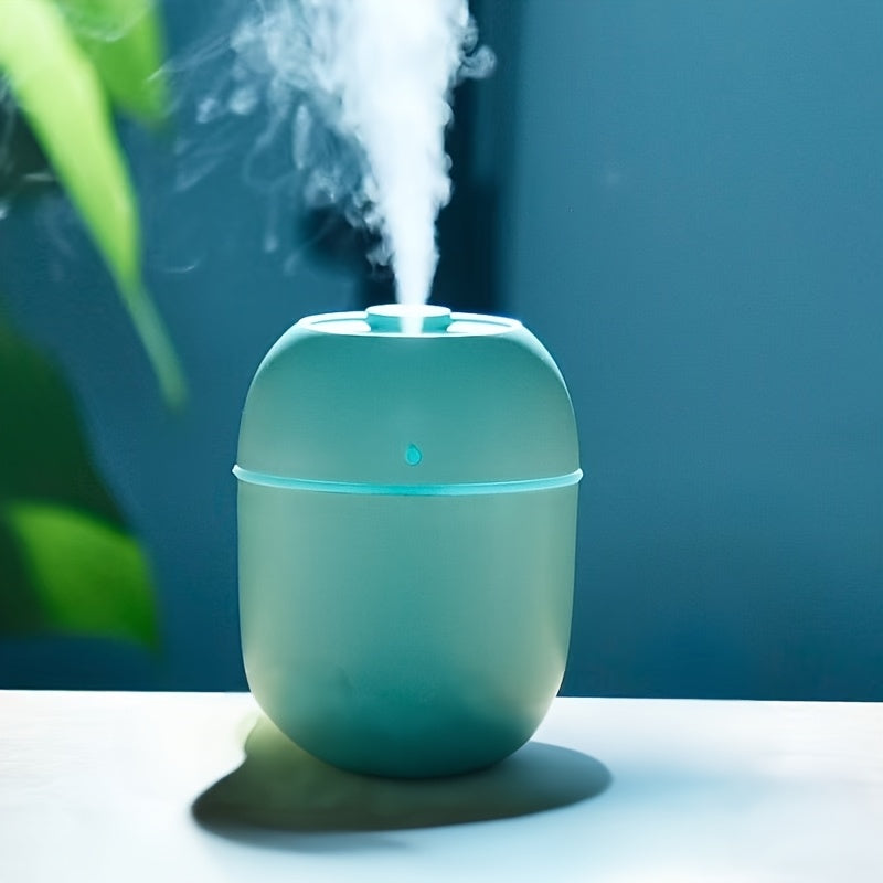 220ml (7.4 fl oz) Portable Humidifier & Essential Oil Diffuser, USB Powered, Warm Mist, Pre-Filter, Sleek Cylindrical Transparent Design