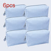 6/10/15-Pack Minimalist Embroidered Canvas Cosmetic Bag Set – Striped Travel Organizer Zipper Pouches for Wedding Favors & Gifts